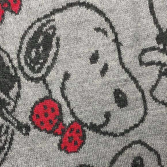 Peanuts | Snoopy Knit Skirt Medium Gray Red Smoo-chu - Picture 4 of 9